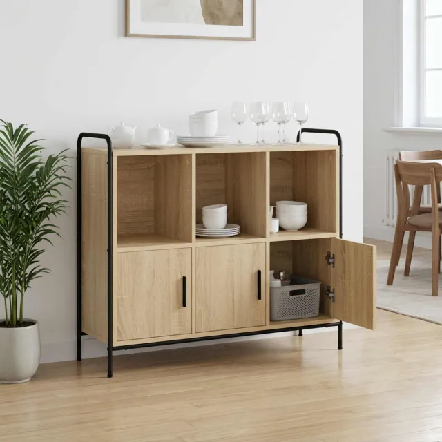 vidaXL Dressoir Sonoma Eiken 97 x 33 x 81 cm Bewerkt hout Bruin