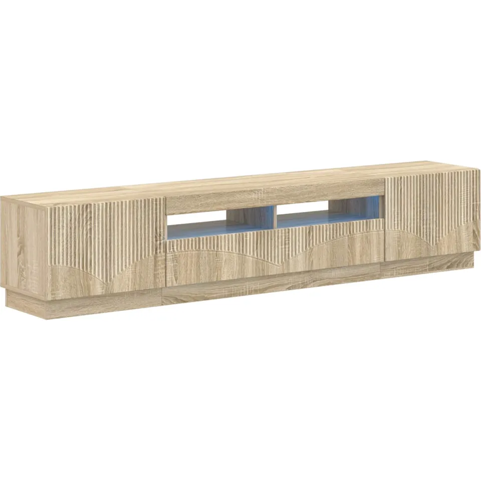 vidaXL LED tv-meubel HOORN 3 st Sonoma Eiken Bewerkt hout Bruin