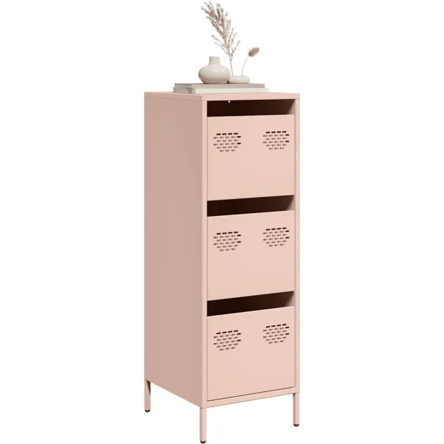 vidaXL Hoge kast 39x35x103,5 cm staal zwart Roze