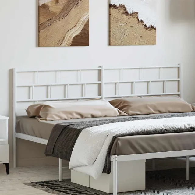 vidaXL Vervangend hoofdbord 193 cm metaal wit