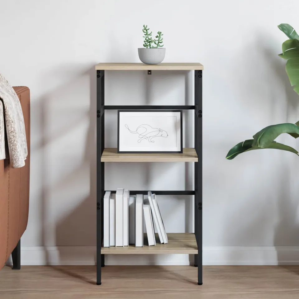 vidaXL Boekenkast 2-laags 40 x 29,5 x 81 cm Bewerkt hout Sonoma Eiken, foto 4