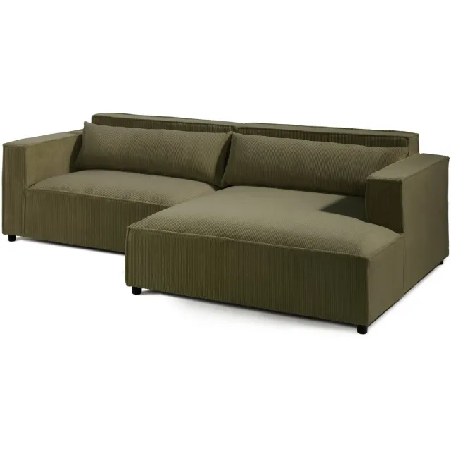 MASSIVMOEBEL24 .DE hoekbank groen 100% polyester 266x150x80 cm SOFAS deels gemonteerd