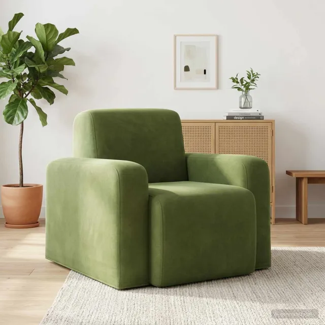 vidaXL Fauteuil Lichtgroen fluweel groen