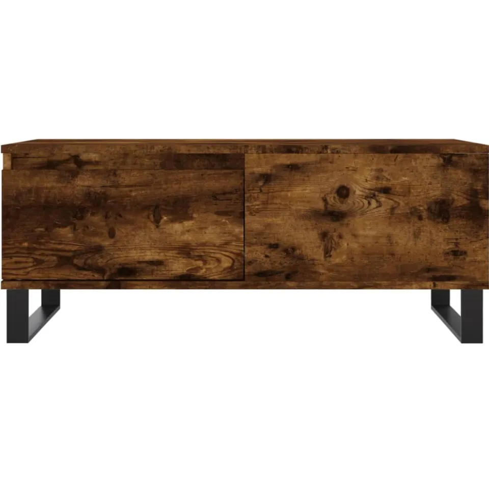 vidaXL Salontafel 90x50x36,5 cm bewerkt hout gerookt eikenkleurig