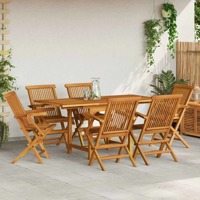 vidaXL 7-delige Tuinset massief teakhout bruin, foto 2