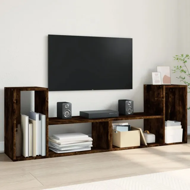 vidaXL Tv-meubelen 2 st 75x30x50 cm bewerkt hout gerookt eikenkleurig, foto 2