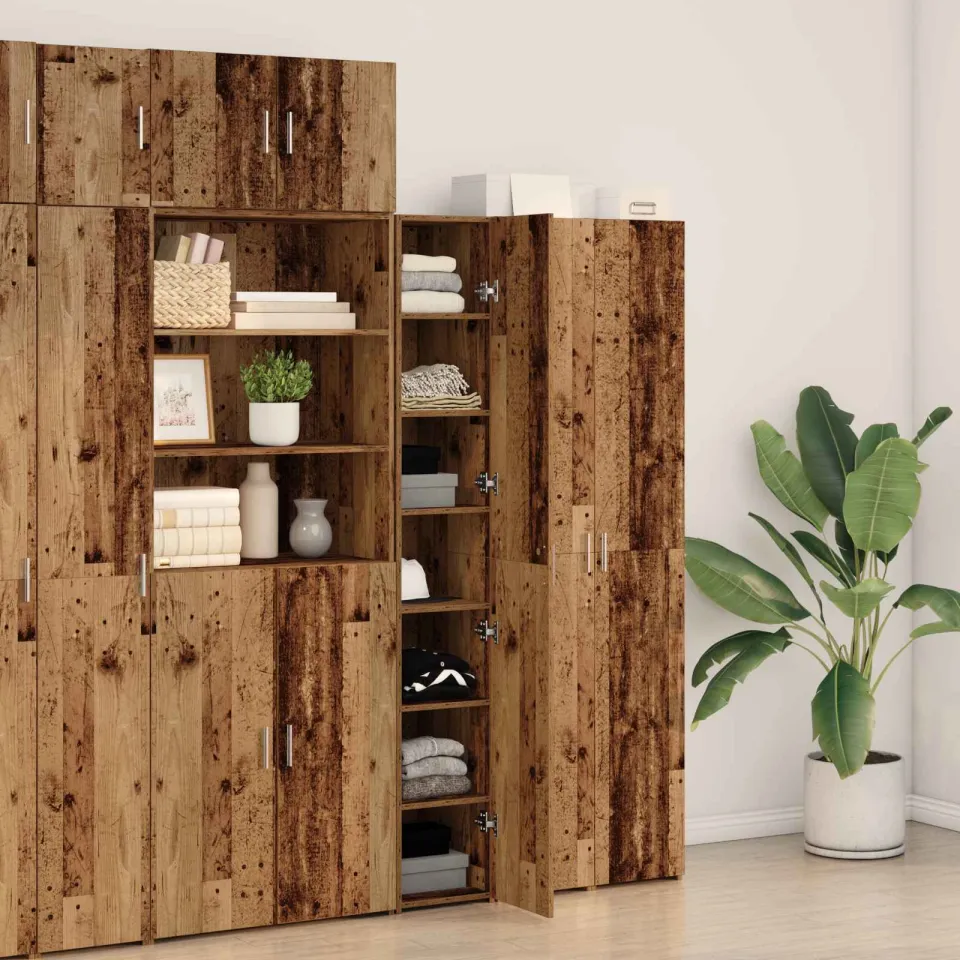 vidaXL Hoge kast Oudhout 30 x 42,5 x 185 cm bruin, foto 3