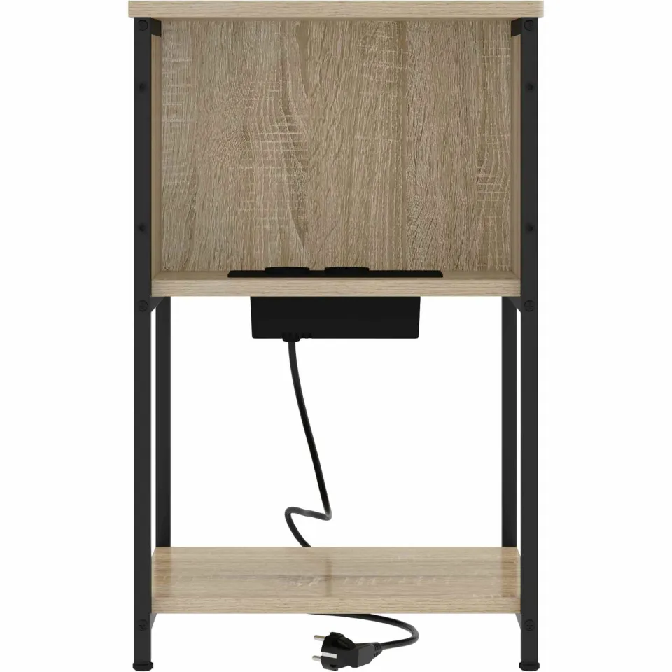vidaXL Nachtkastje Sonoma Eiken 38 x 31 x 61 cm Bewerkt hout, foto 2
