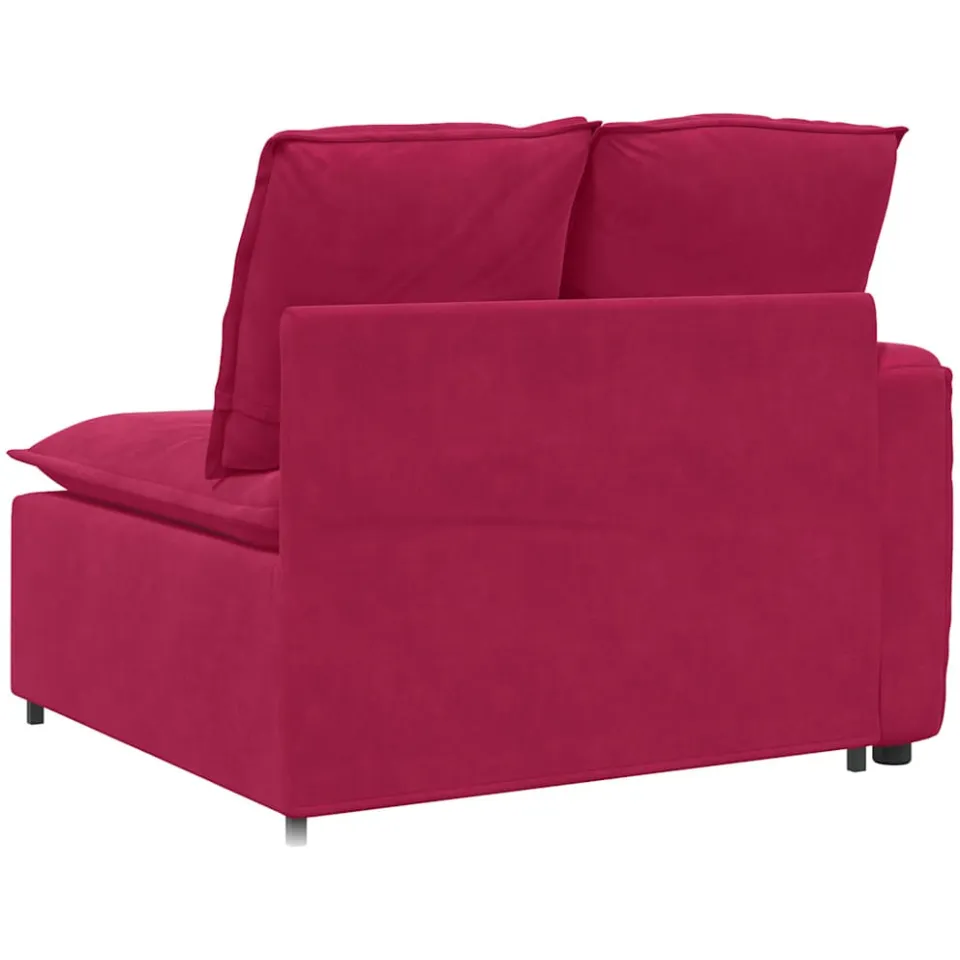 vidaXL Modulaire bank Armleuning eindmodule met kussens 100cm wijnrood, foto 4