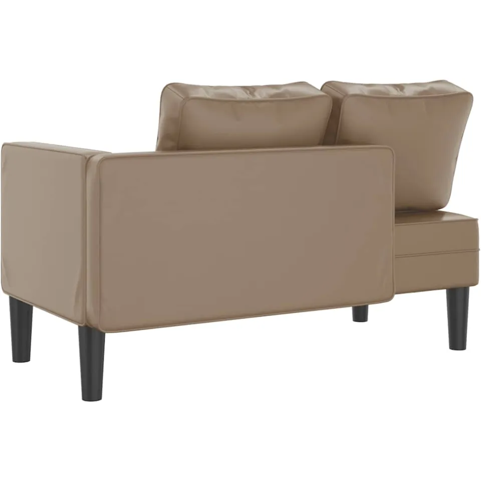 vidaXL Chaise longue met kussens kunstleer cappuccino bruin, foto 4