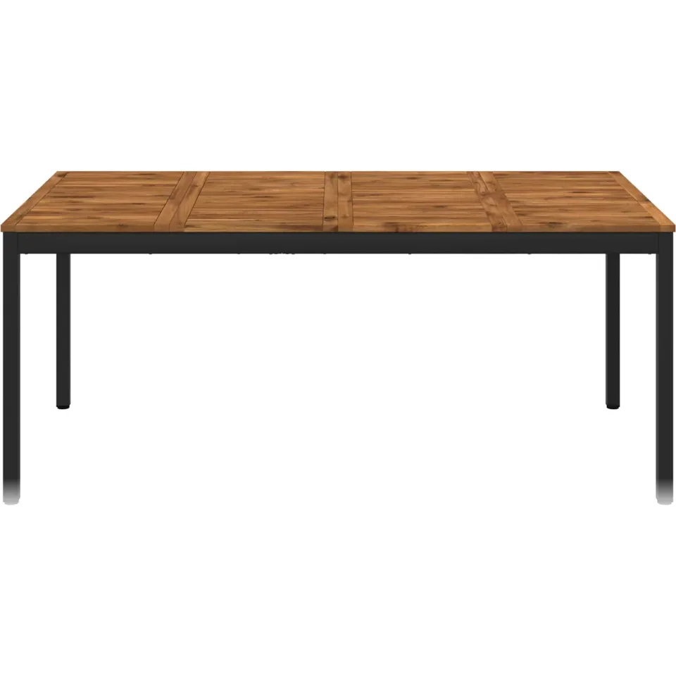 vidaXL Tuindiner tafel NAARDEN Naturel en Zwart 147 x 88,5 x 75 cm Bruin