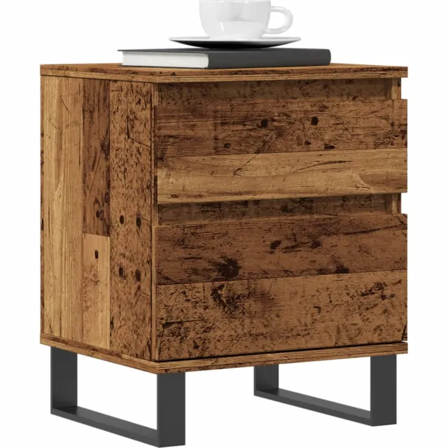 vidaXL Nachtkastje 40x35x50 cm bewerkt hout oud houtkleurig bruin