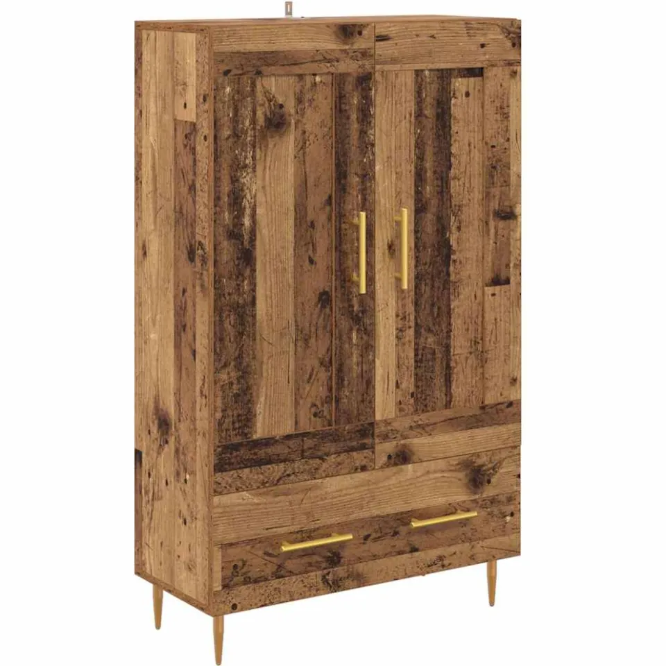vidaXL Highboard Oud Hout 69,5 x 31 x 115 cm Bewerkt hout bruin, foto 3