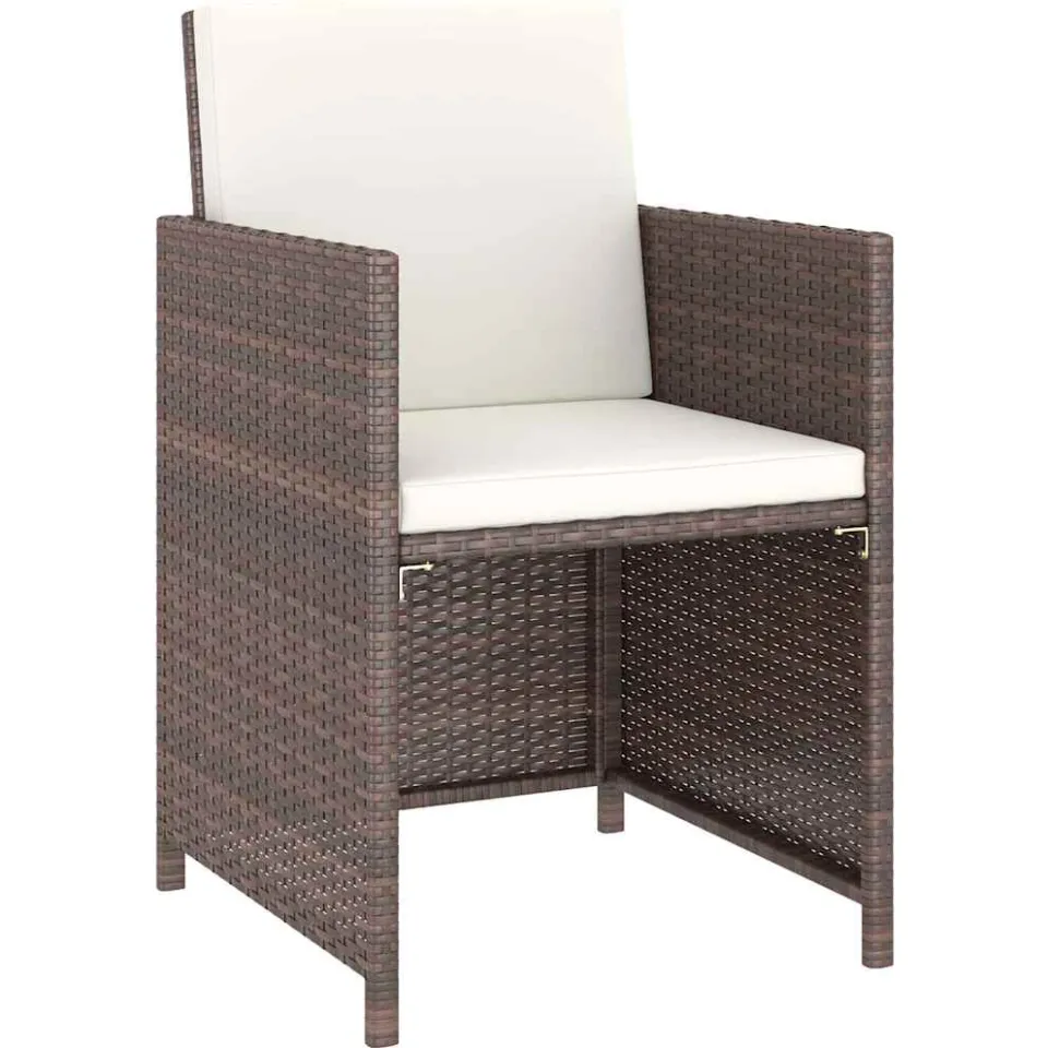 vidaXL 6-delige Tuinset met kussens poly rattan bruin, foto 4
