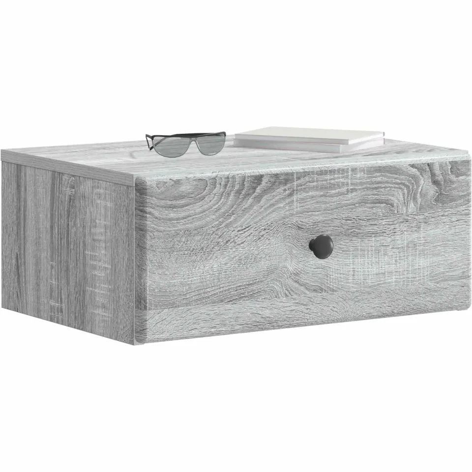 vidaXL Wandbeugel Bedkast 2 st Grijs sonoma 49 x 34,5 x 20 cm