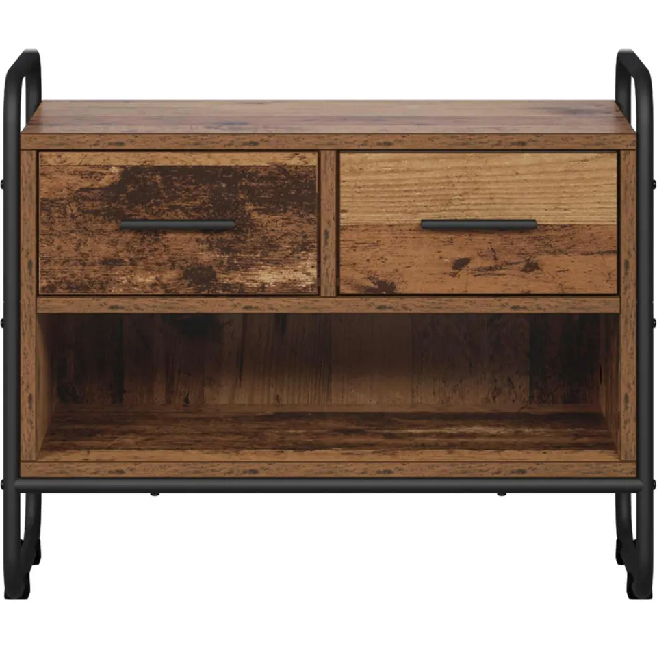 vidaXL Tv-meubel 60 x 30 x 50 cm Oud hout Bewerkt hout bruin, foto 4