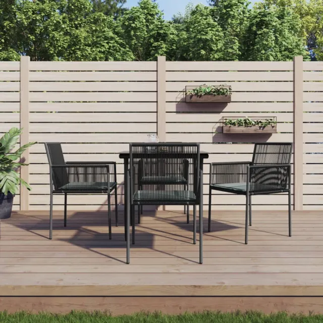vidaXL 5-delige Tuinset met kussens poly rattan en staal zwart, foto 2