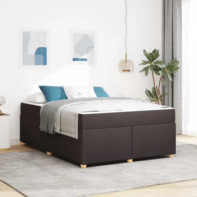 vidaXL Bedframe met matras Donkerbruin 140 x 200 cm Stof