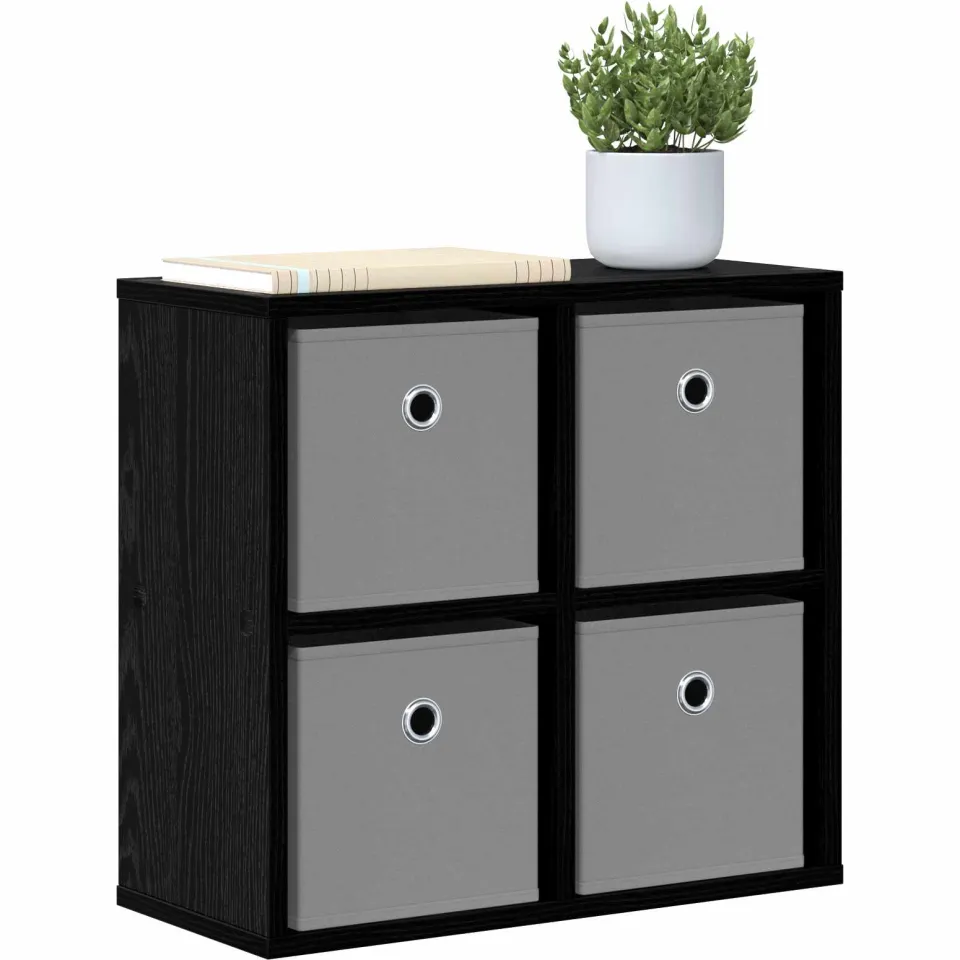 vidaXL Dressoir Zwart Eiken 49,5 x 22 x 47 cm, foto 2