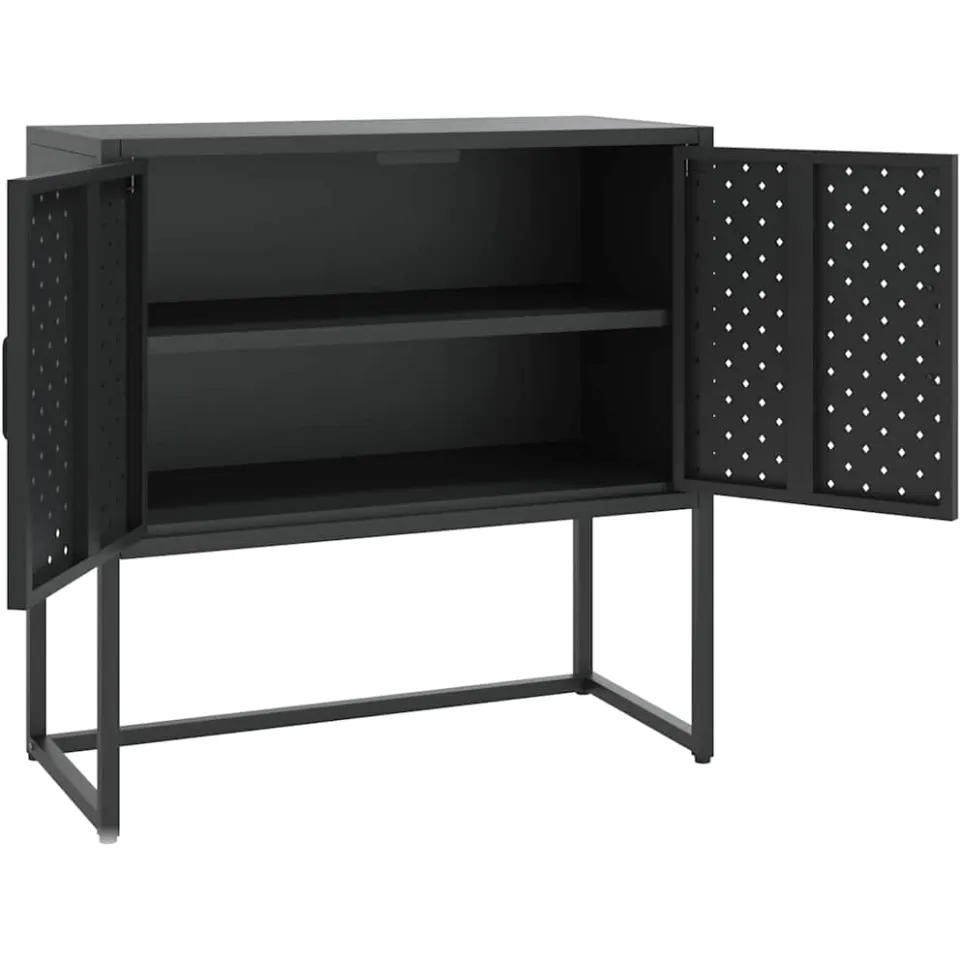 vidaXL Dressoir 75x35x75 cm staal zwart, foto 4