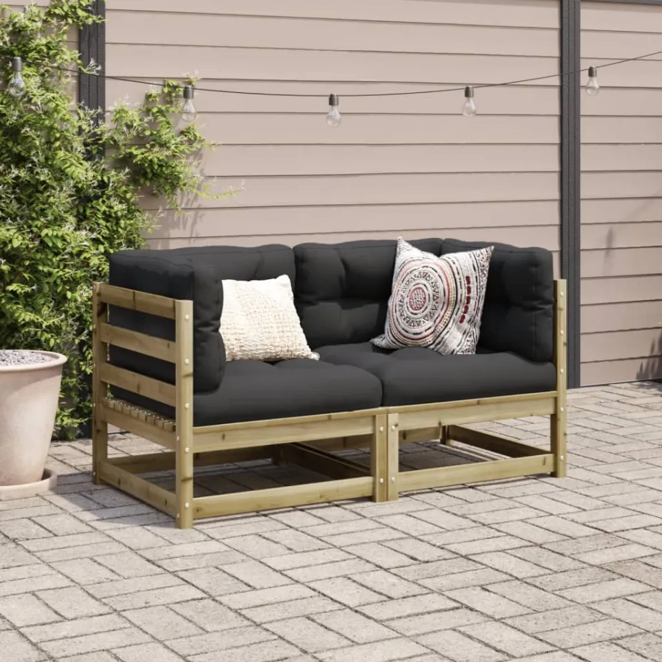 vidaXL 2-delige Loungeset geïmpregneerd grenenhout bruin, foto 2