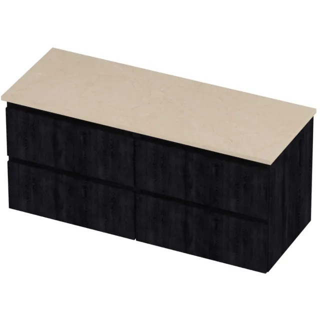 Proline Deck Badmeubelset Hardsteen Symmetrisch 4 Laden 120x46x55 cm Sand Stone Charcoal Oak Eiken