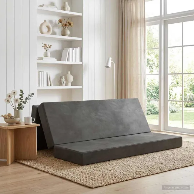 vidaXL Vouwbare Bankbed 180 x 67 x 45 cm Donkergrijs
