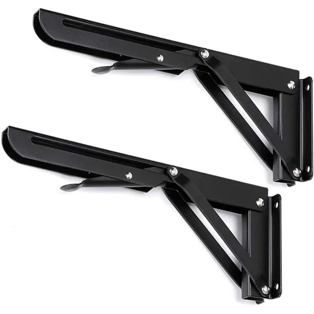 By Shane ByShane - Opvouwbare plankbeugels 25 cm - Set van 2 - RVS scharnier - Wandmontage - Ruimtebesparend - Driehoekbeugel - Tafel boekenplank - Meubels - Max. belasting 25 kg. Any