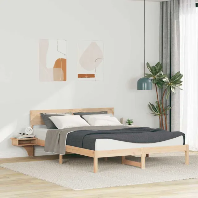 vidaXL Bedframe met hoofdeinde Bruin 150 x 200 cm Massief grenenhout
