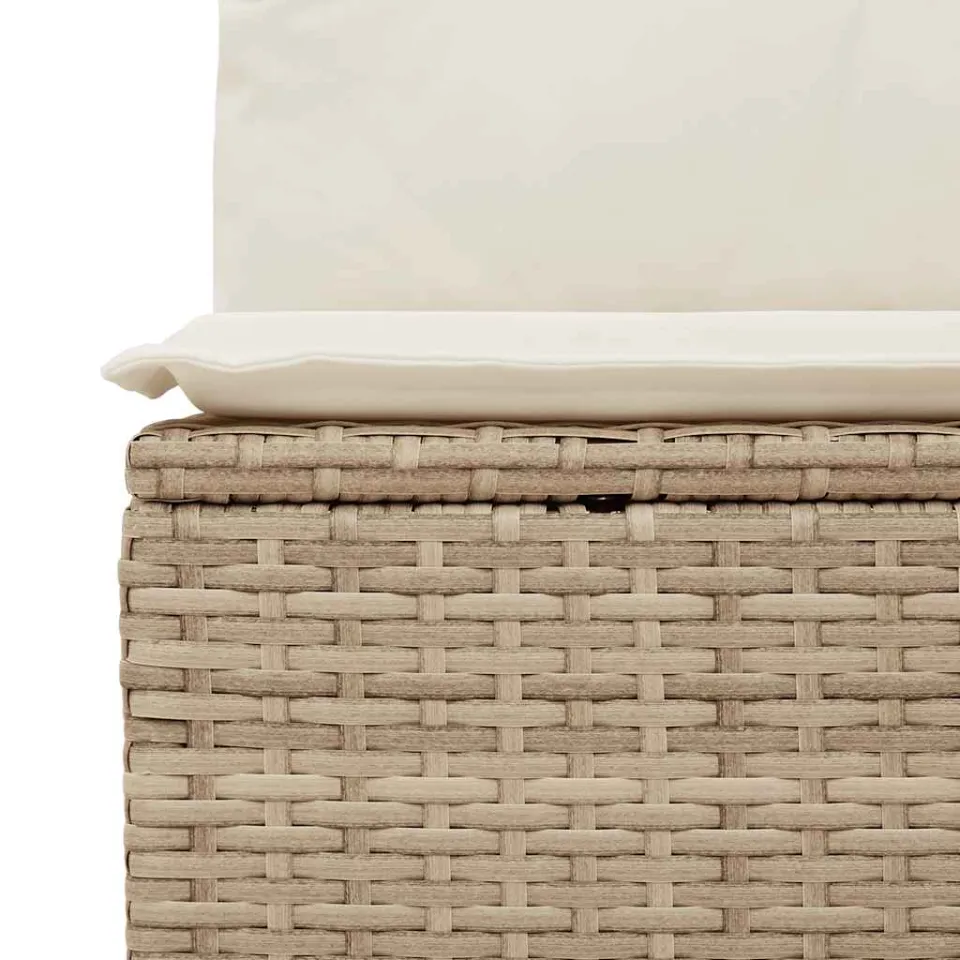 vidaXL 6-delige Loungeset met kussens poly rattan beige, foto 4