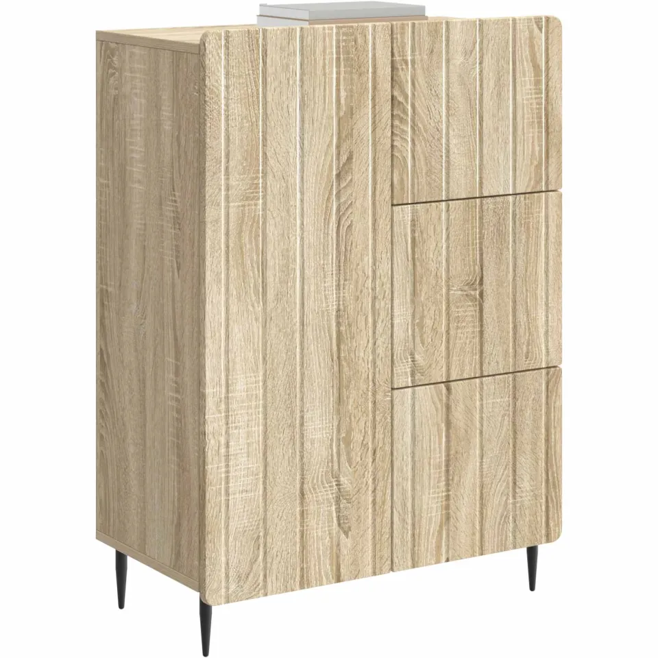 vidaXL Dressoir Sonoma Eiken 66 x 34,5 x 92 cm Bewerkt hout Bruin