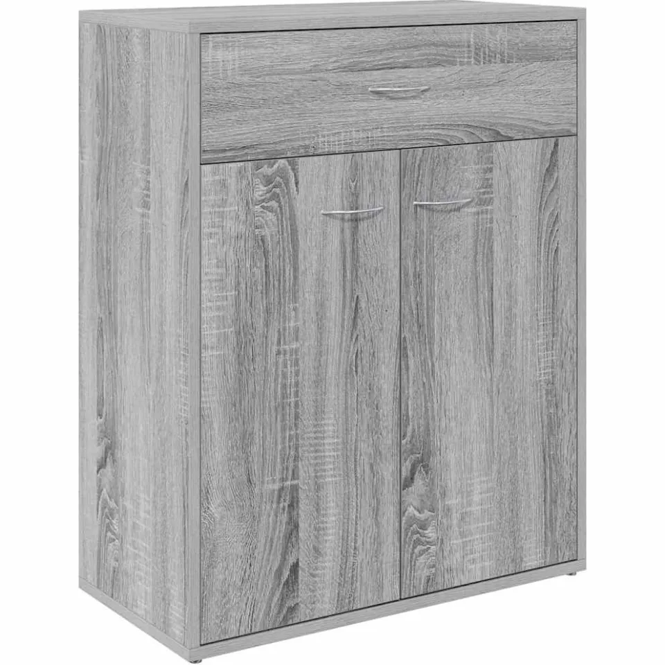 vidaXL Dressoir 60x30x75 cm bewerkt hout grijs sonoma eikenkleurig, foto 3