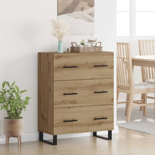 vidaXL Dressoir Artisan Eiken 69,5 x 34 x 90 cm, foto 2