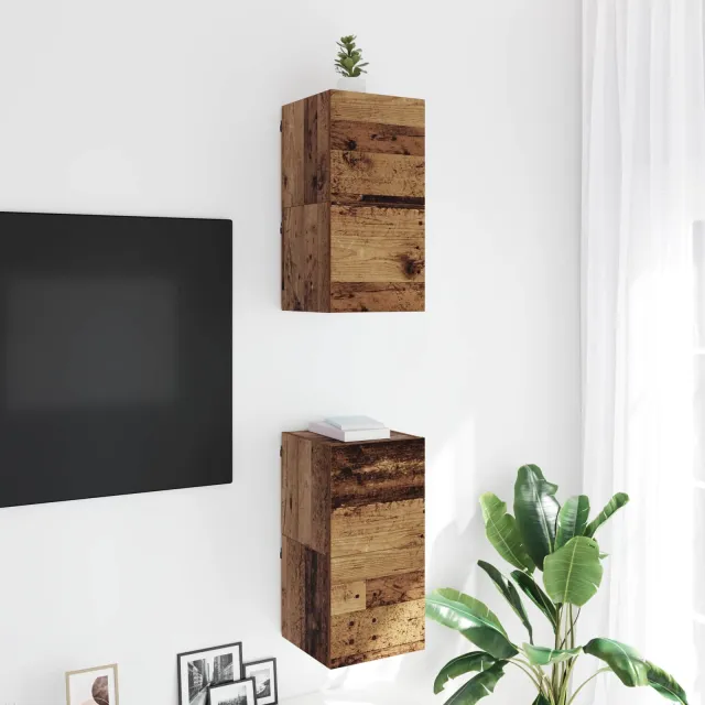 vidaXL Wandgemonteerde TV-kast Oud hout Bewerkt hout bruin