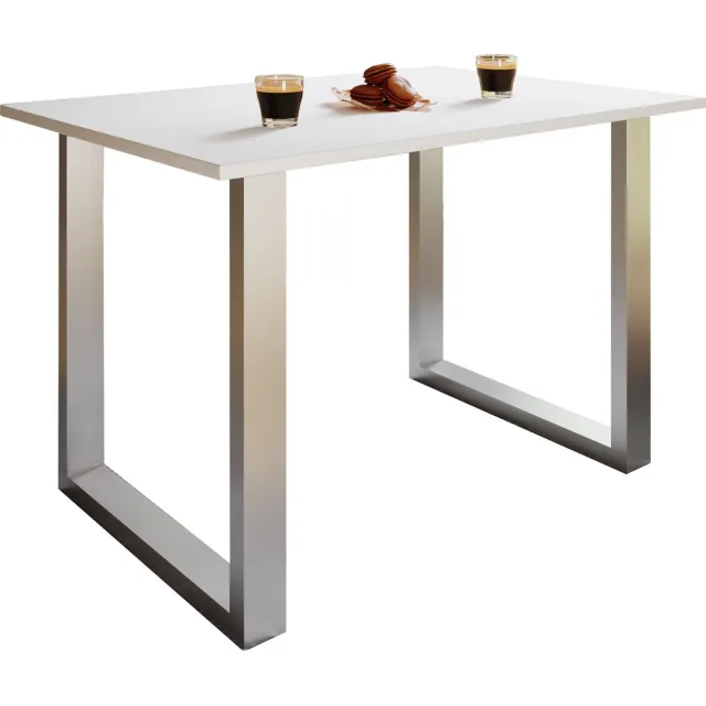 Vcm kleine tafel en stoelen, tafelstoel, eettafel en stoelen, kleine eettafel en stoelen, tafels en stoelen, compacte tafel en stoelen, kleine keukentafel en stoelen, tafel- en stoelset, keukentafels en stoelen, eettafels en stoelen Silber / Weiß