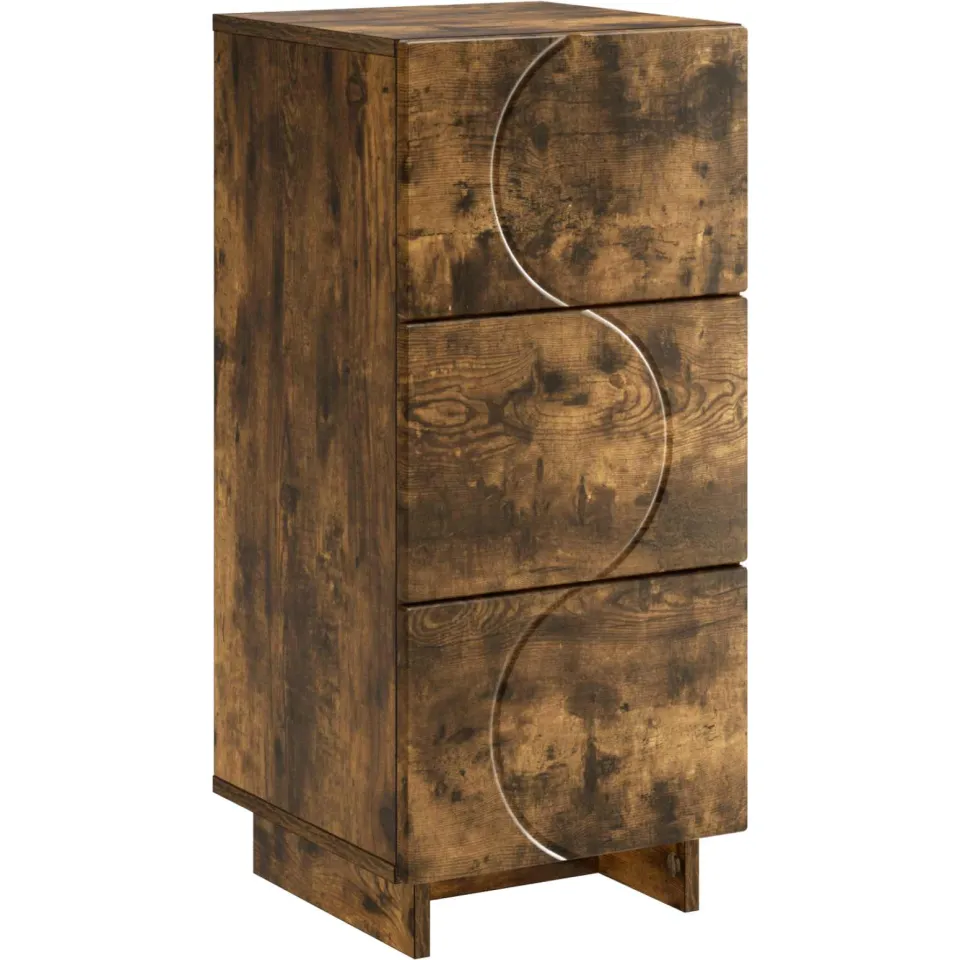 vidaXL Dressoir Gerookt eiken 33.5 x 34.5 x 75 cm Bewerkt hout, foto 3
