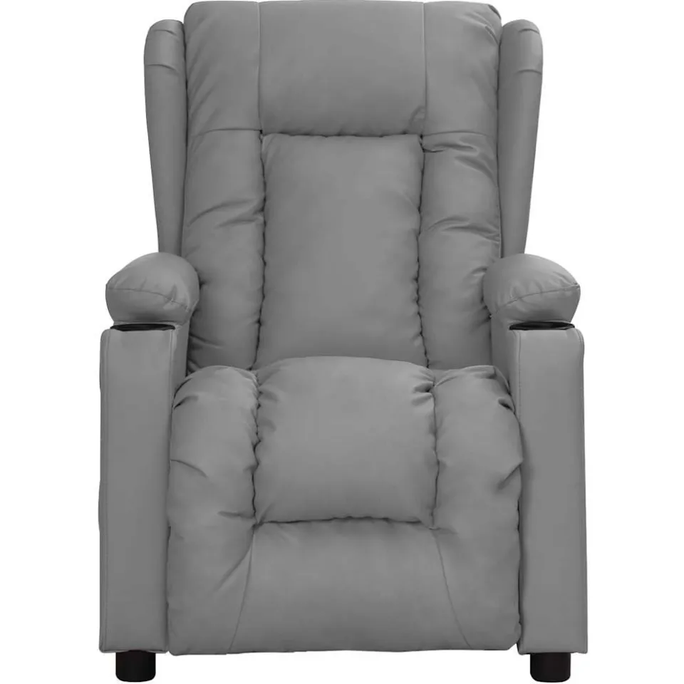 vidaXL Massagestoel kunstleer grijs, foto 2