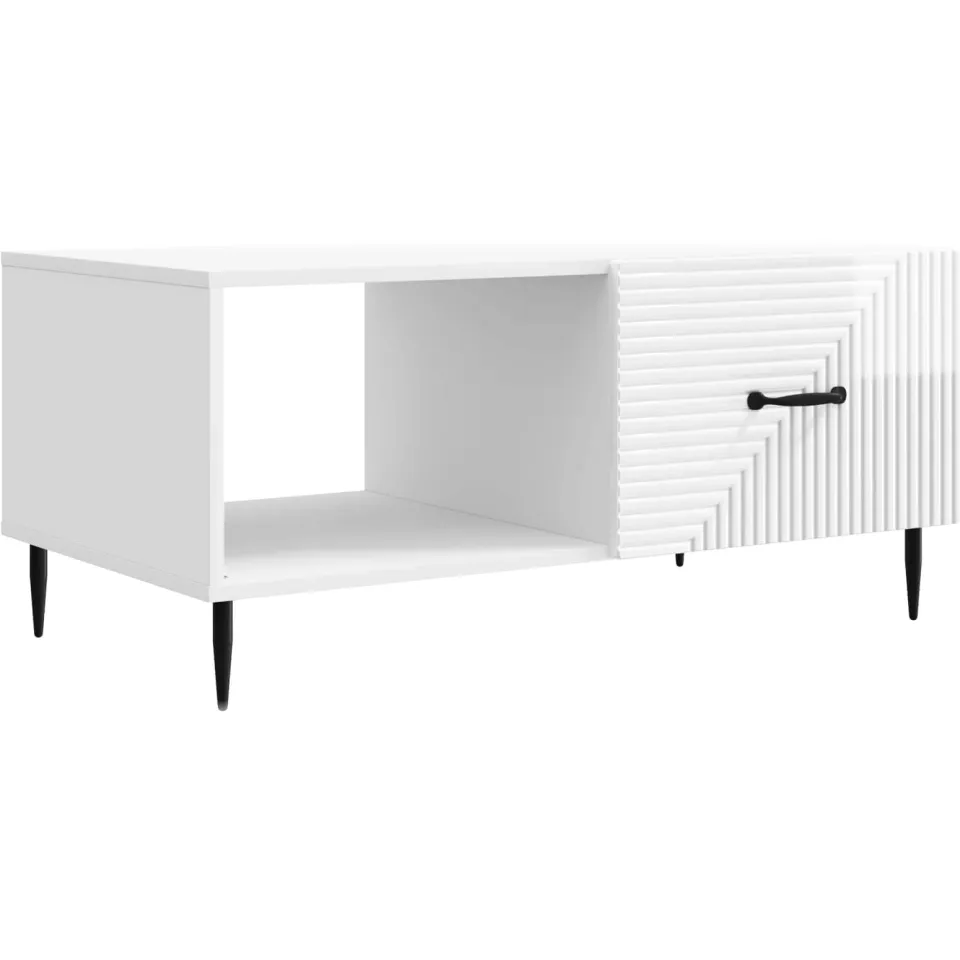 vidaXL Salontafel Hoogglans Wit 90 x 50 x 40 cm Bewerkt hout, foto 3