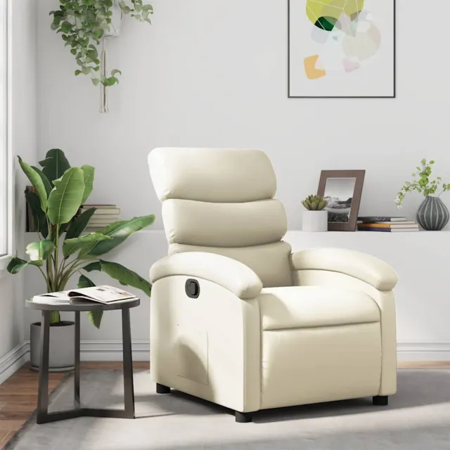vidaXL Fauteuil verstelbaar kunstleer crèmekleurig