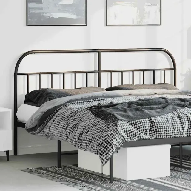 vidaXL Vervangend hoofdbord metaal zwart 180 cm