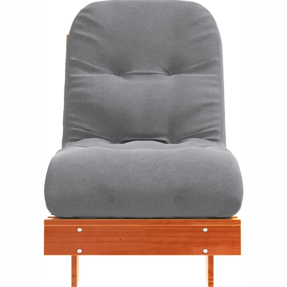 vidaXL Futon slaapbank met matras 60x206x11 cm grenenhout wasbruin