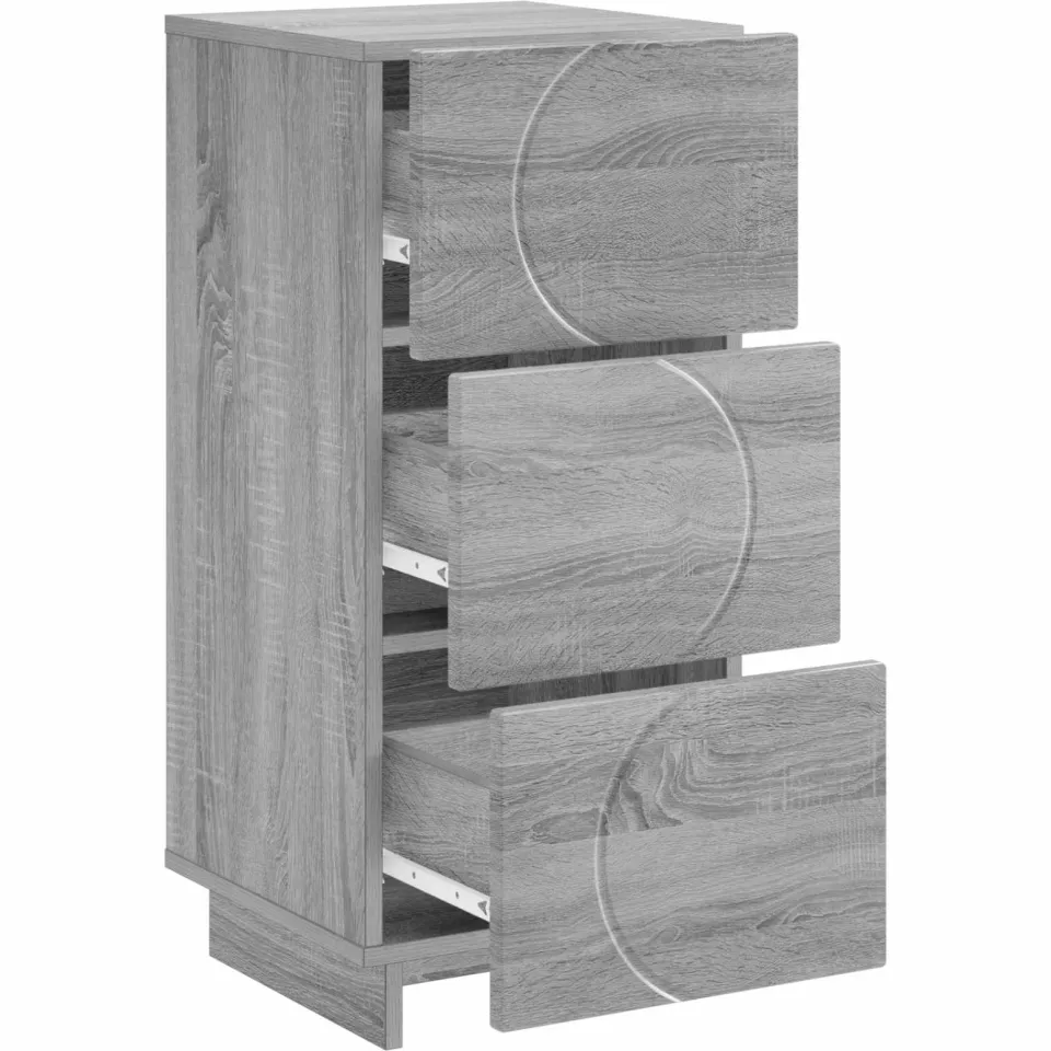 vidaXL Dressoir Grijs Sonoma 33.5 x 34.5 x 75 cm Bewerkt hout