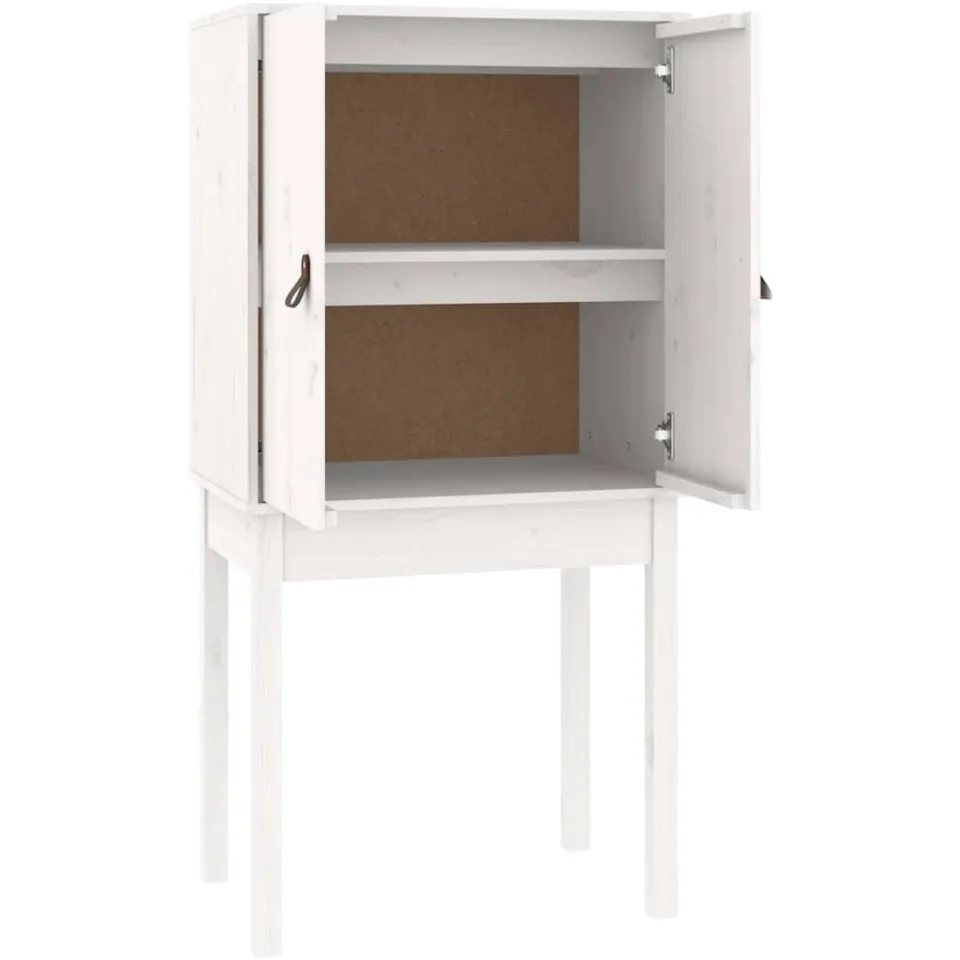 vidaXL Hoge kast 60x40x120 cm massief grenenhout wit