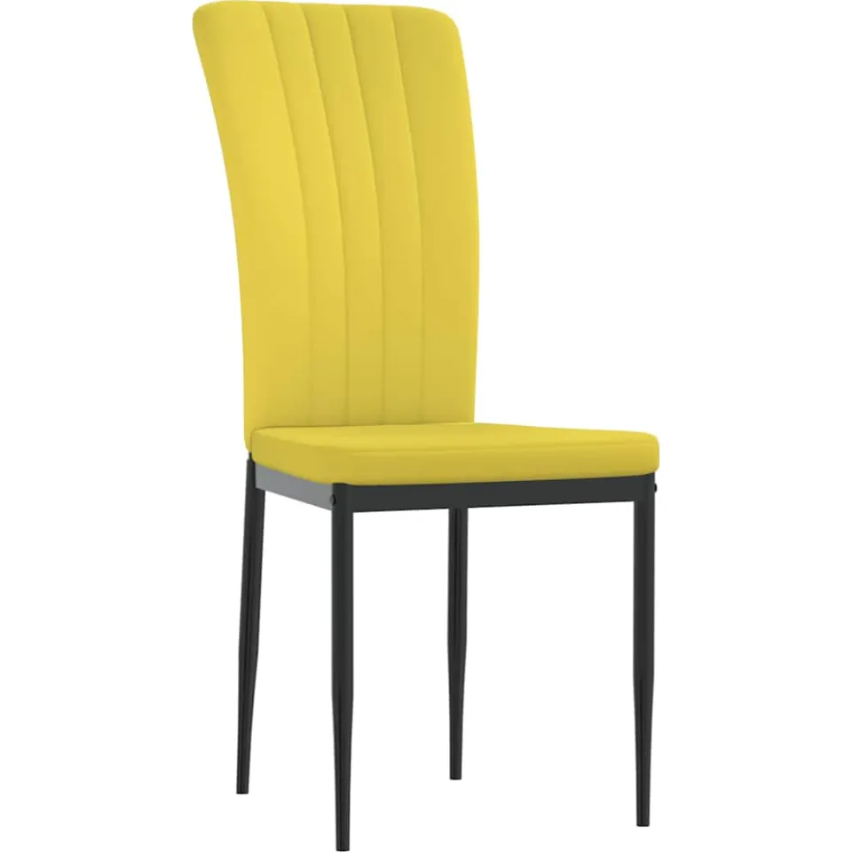 vidaXL Eetkamerstoelen 4 st fluweel mosterdgeel, foto 3