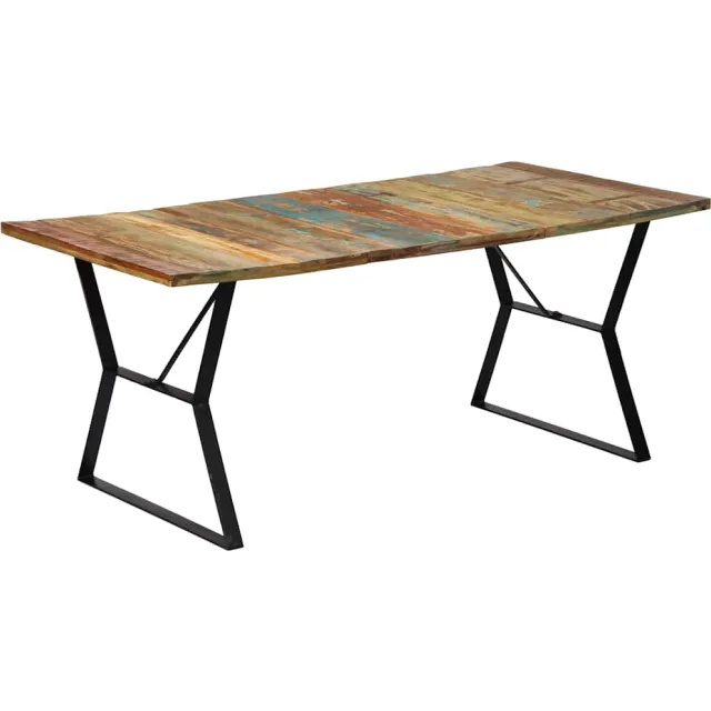 vidaXL Eettafel 180x90x76 cm massief gerecycled hout Meerkleurig