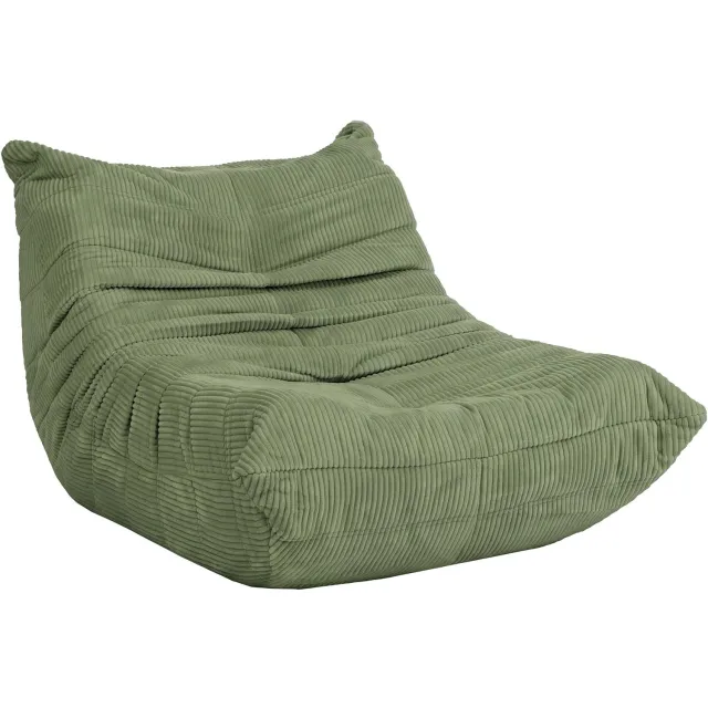 MCW Fauteuil MCW-R34, loungefauteuil, relaxfauteuil, gestoffeerde fauteuil, cocktailfauteuil, stof/textiel, corduroy (300 g/m²) ~ groen