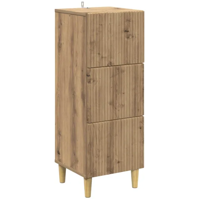 vidaXL Ladekast - 33 - x - 34,5 - x - 90 - cm - Bewerkt - hout - Artisanaal - eiken Artisanaal eiken