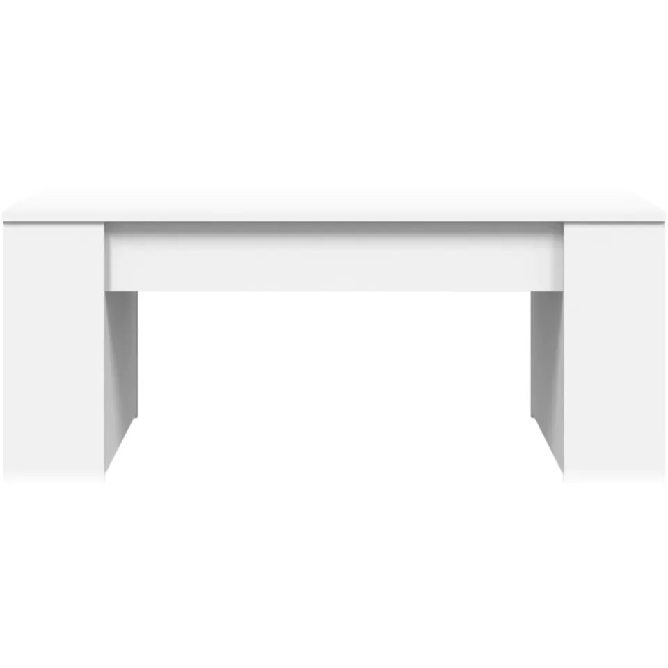 vidaXL Salontafel 102x55x42 cm bewerkt hout wit, foto 2