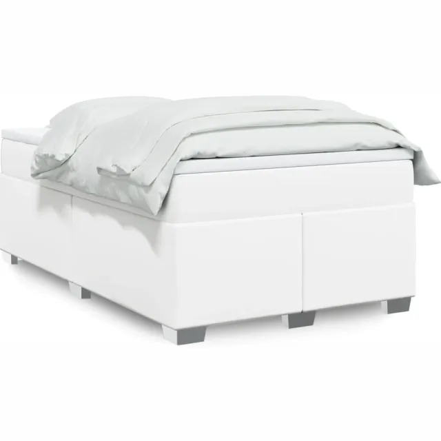 vidaXL Boxspring met matras kunstleer wit 120x200 cm