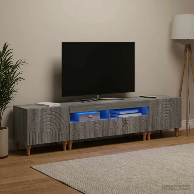 vidaXL 3-delige LED TV-kast Grijs Sonoma Bewerkt hout, foto 2